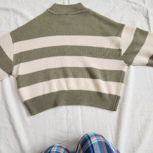 H&M Khaki Green striped sweater - XXS - Picture 10 of 12